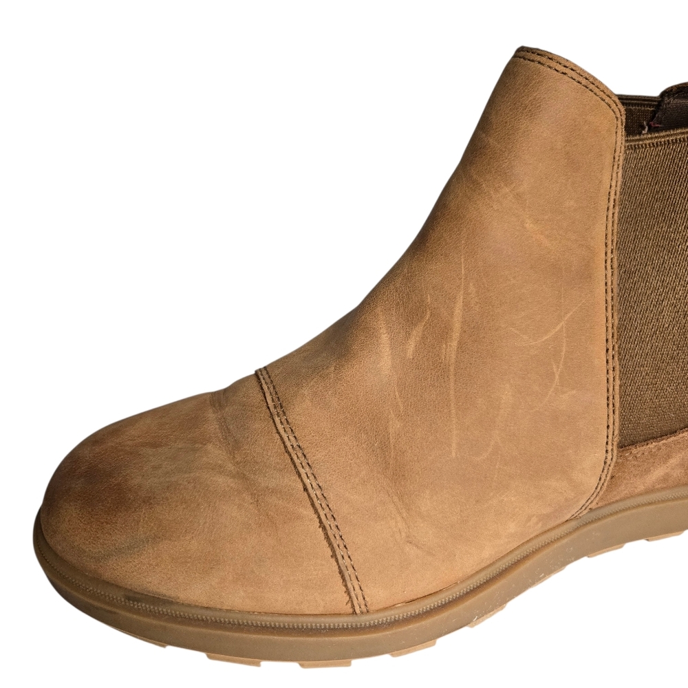 SOREL Evie II Chelsea Wedge Ankle Booties Tan Leather Waterproof‎ - Picture 11 of 16